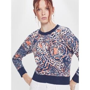 MOTHER Denim The Square Crewneck Leopard Cub Club Sweatshirt | XS